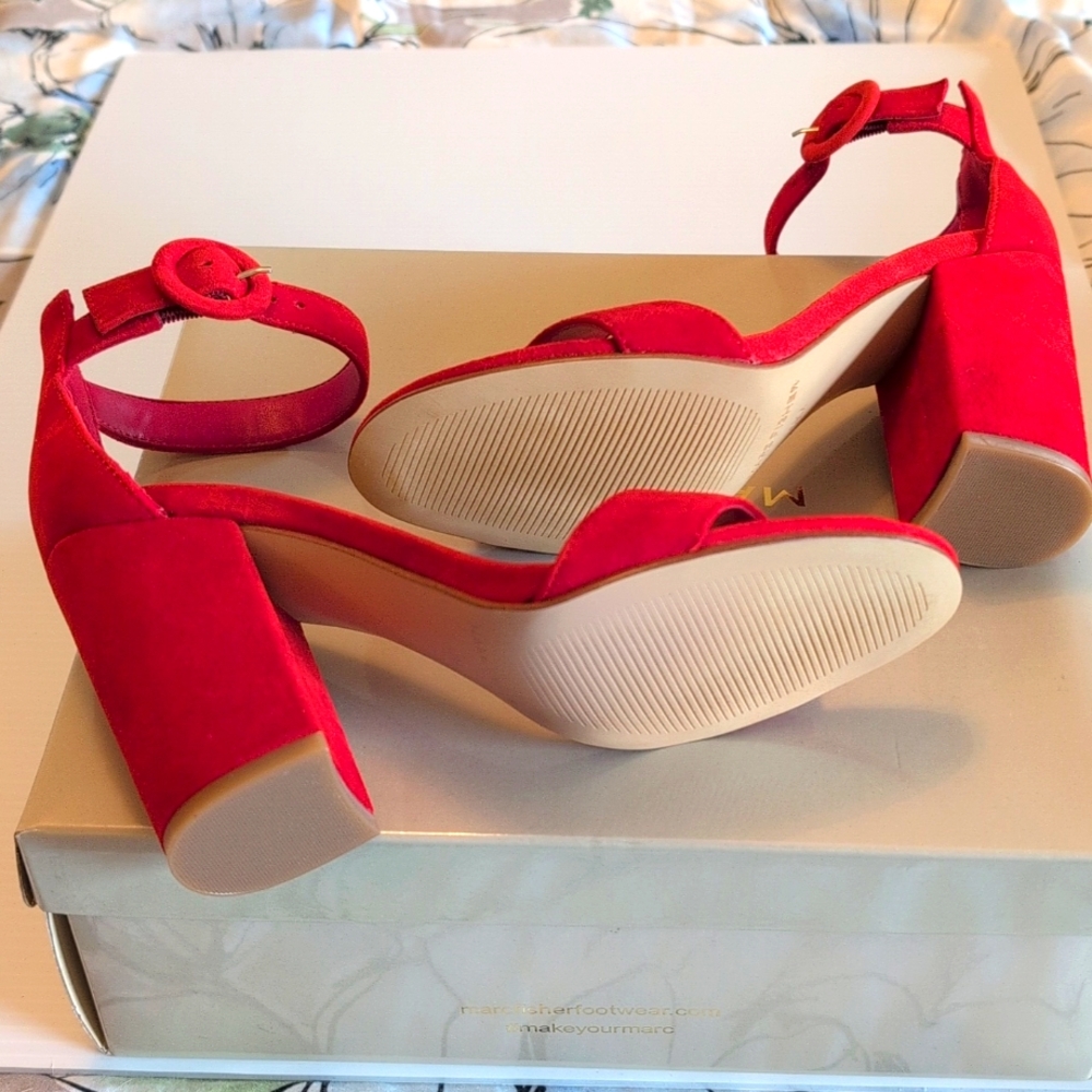 👠 Perfect MARC FISHER Suede MAGALI - Medium Red Suede👠 - Picture 7 of 7